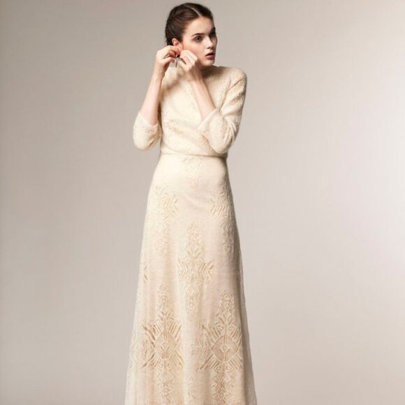 Luxury Designer Orenburg shawl lace wedding dress A la RusseRomantsova Size XS